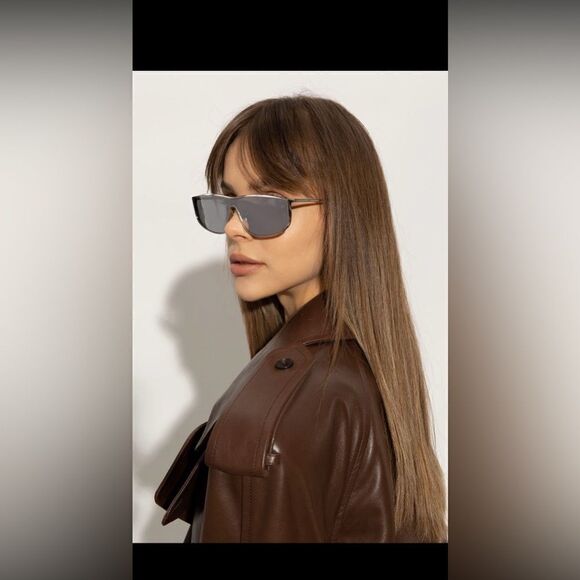 Saint Laurent Accessories - Saint Laurent Luna Mirrored Zinc Alloy Shield Sunglasses